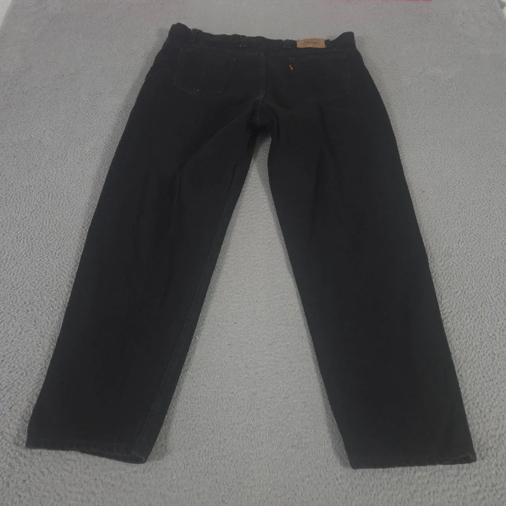 VINTAGE Levi's Jeans Mens 44x32 Black 550 Relaxed Tapered Leg Orange Tab USA 90s
